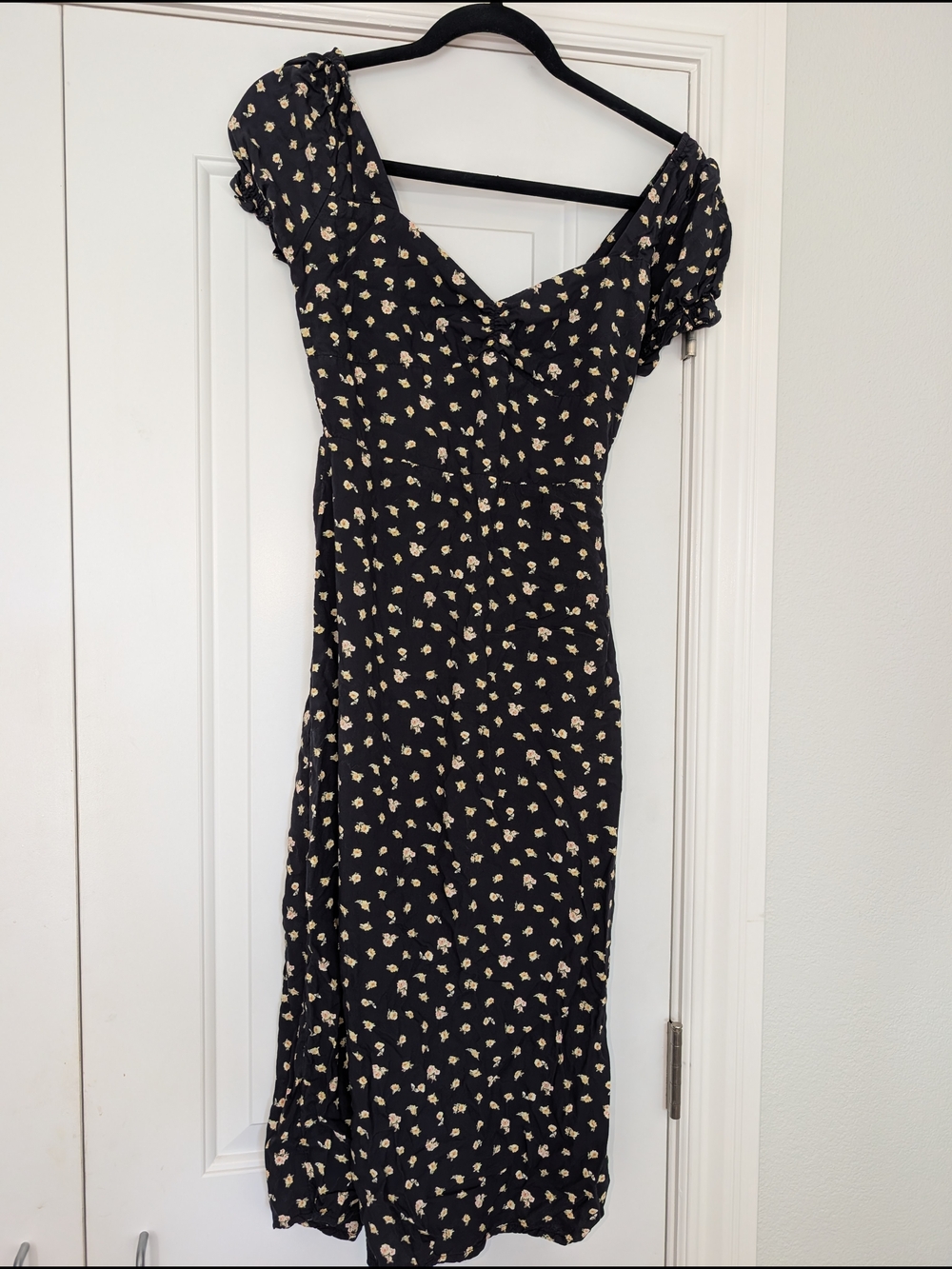 Black Floral Midi Dress